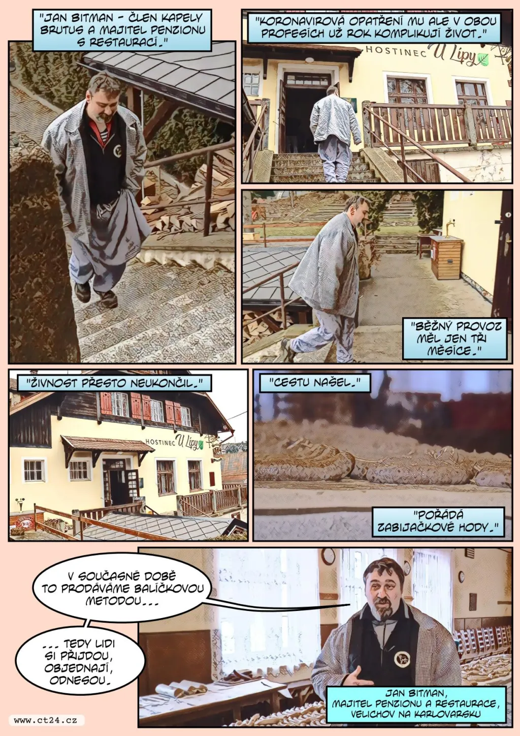 Hostinský pořádá i v pandemii zabijačkové hody. Lidé si k němu pro polévku chodí s vlastními hrnci