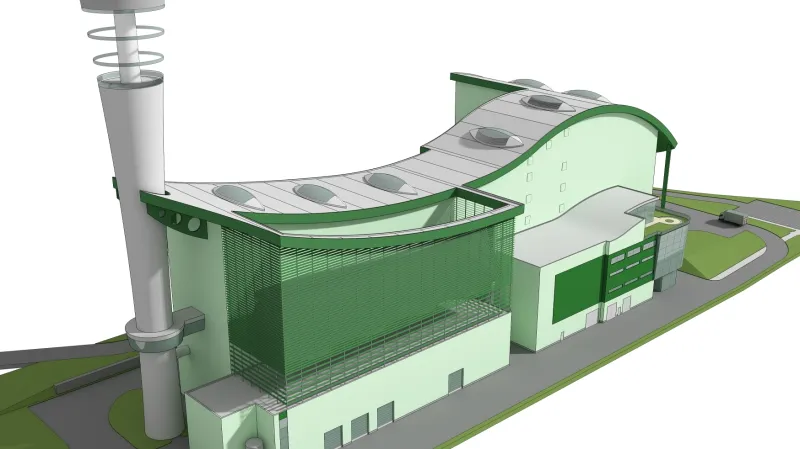 Vizualizace spalovny v Chotíkově u Plzně