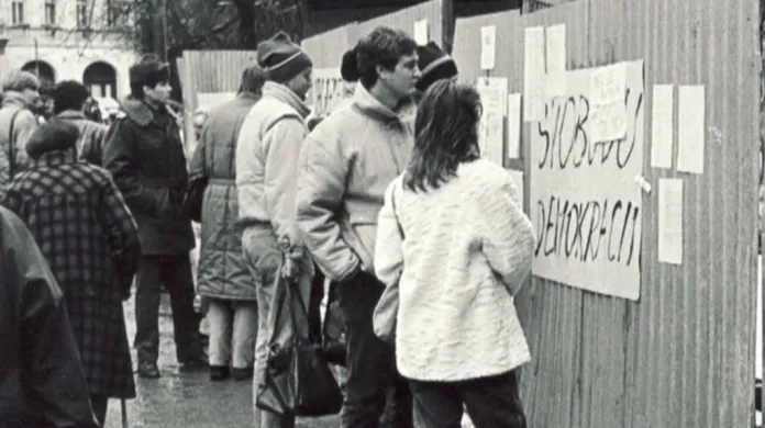 Plzeň - archivní fotografie z listopadu 1989