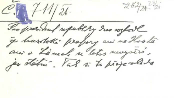T. G. Masaryk v roce 1926 slíbil, že už na svátek Jana Husa nebude vyvěšovat husitské prapory.