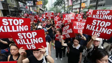 Nedělní protesty v Hongkongu