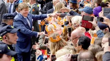 Král Vilém Alexandr na oslavách v Groningenu