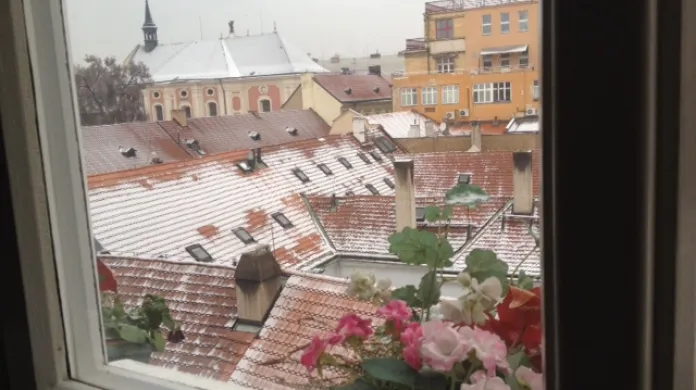 2. prosince napadl v Praze na chvíli sníh