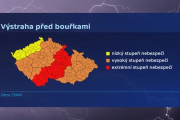 V Česku platí výstraha před velmi silnými bouřkami