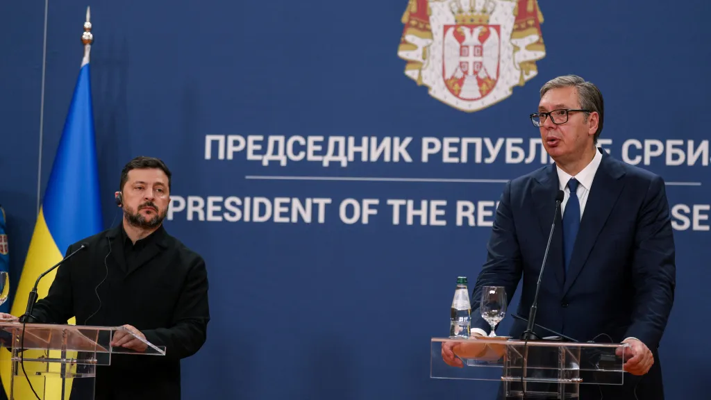 Volodymyr Zelenskyj a Aleksandar Vučič