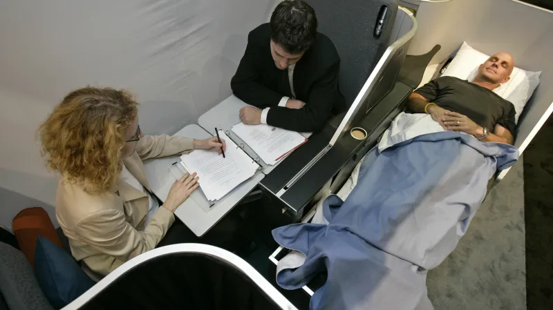 Příklad luxusní dopravy v letadlech