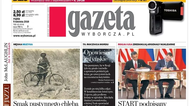 Gazeta wyborcza o podpisu smlouvy START