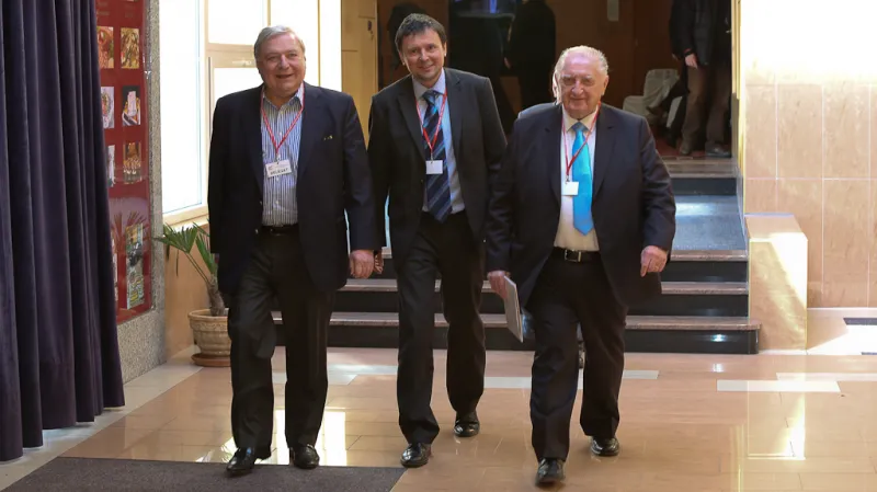 Miroslav Šlouf (vlevo) a František Čuba (vpravo) na sjezdu SPOZ