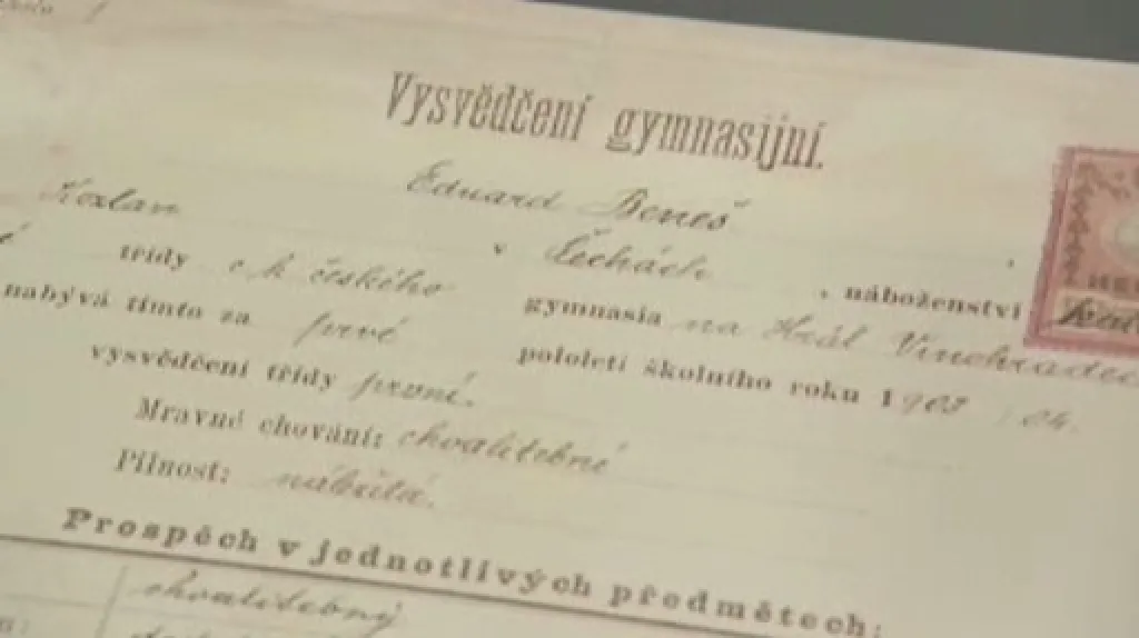 Vysvědčení Edvarda Beneše