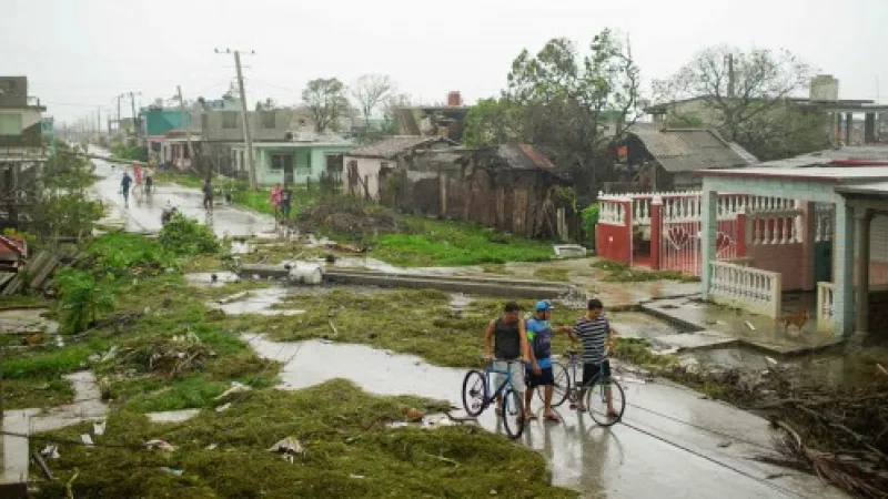 Následky hurikánu v kubánském městě Caibarien
