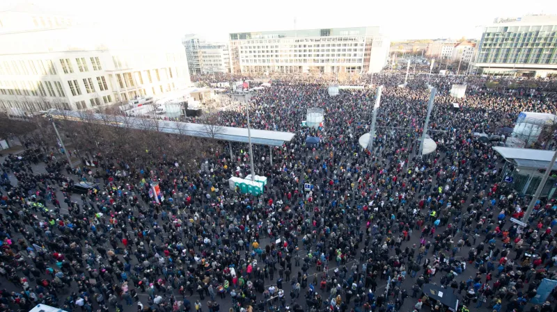 Demonstrace v německém Lipsku