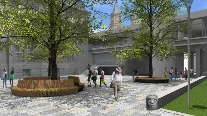 Piazzetta v okolí Nádražní ulice