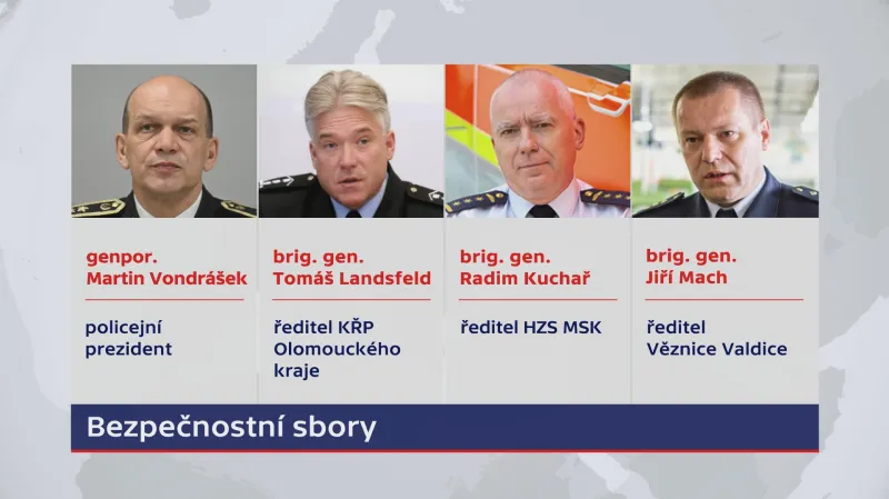 Jmenovaní z řad bezpečnostních sborů