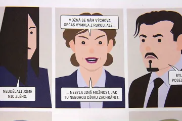 Kuřimská kauza v komiksu: Svatá Barbora propírá kolektivní šmíráctví