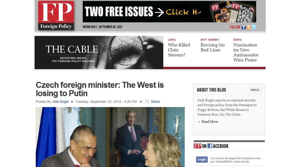 Karel Schwarzenberg v blogu The Cable