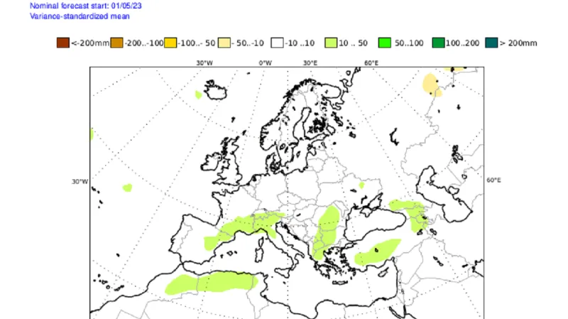 Očekávaná odchylka srážek
