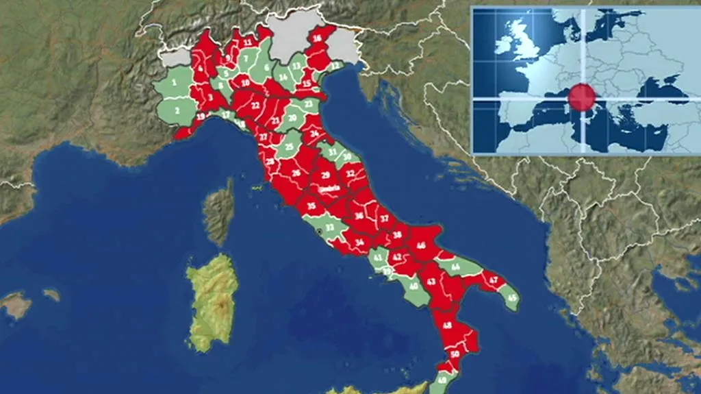 Mapa Itálie