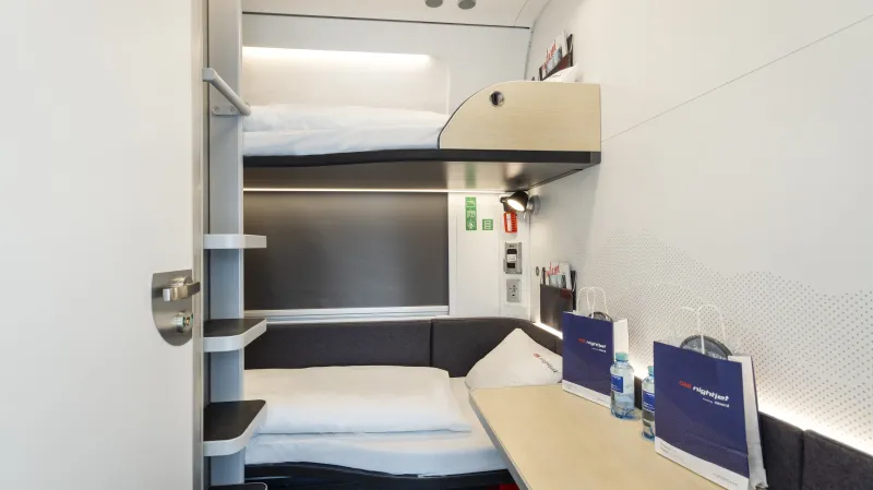 Lůžkové kupé v jednotce Nightjet