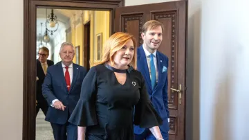 Ministři kabinetu Andreje Babiše po jednání vlády