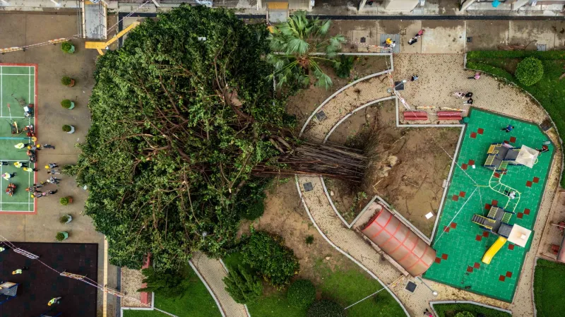 Následky supertajfunu Ragasa v Hongkongu