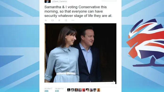 K volbám se dostavil i britský premiér David Cameron