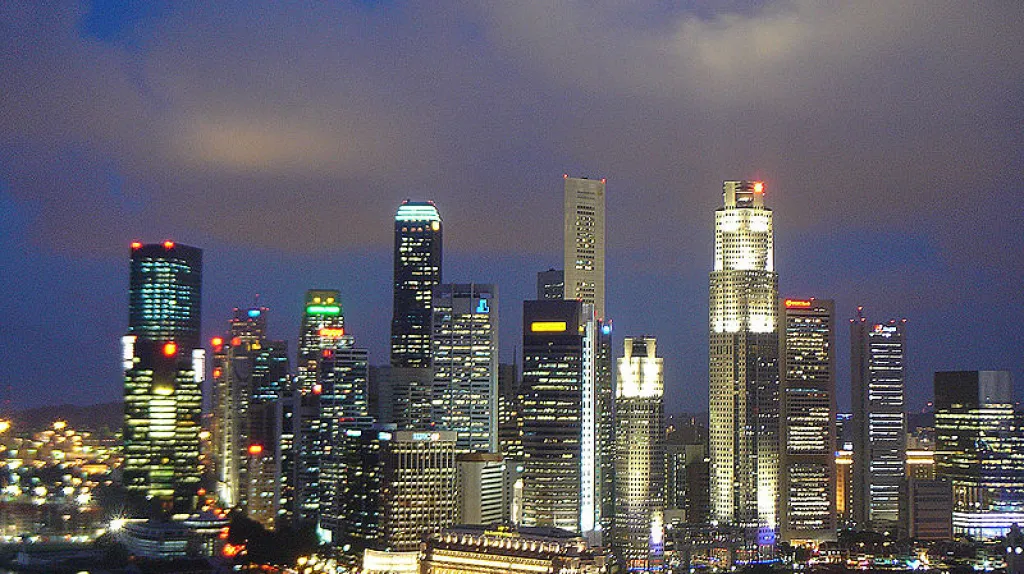 Singapur v noci