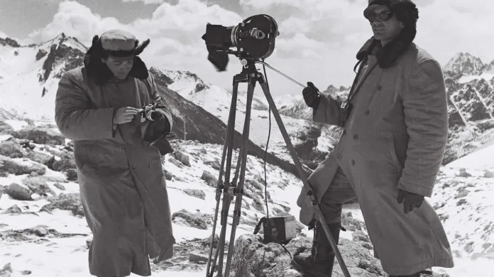 Vladimír Sís a Josef Vaniš při natáčení v Tibetu