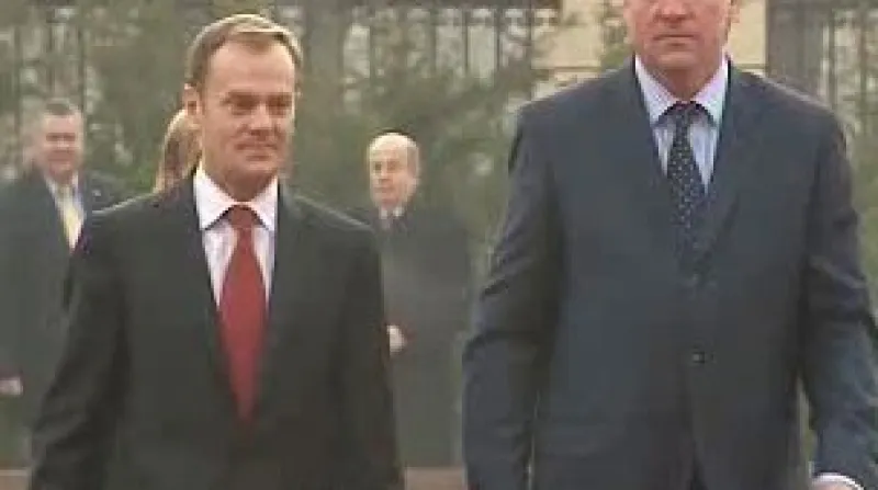 Polský premiér Donald Tusk a český premiér Mirek Topolánek