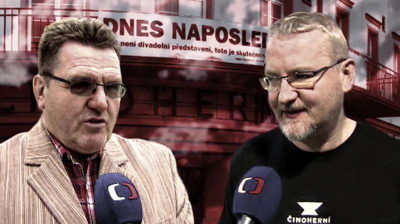 Vlevo člen městské rady Ústí nad Labem Jan Eichler, vpravo ředitel Činoherního studia Vladimír Čepek.