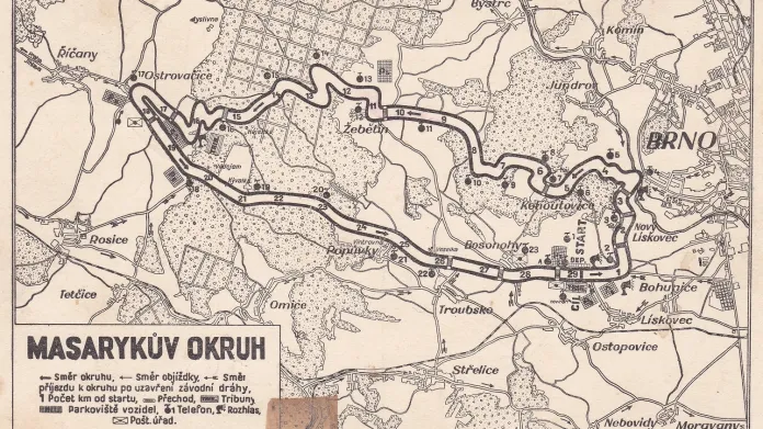 Trasa Masarykova okruhu ve 30. letech