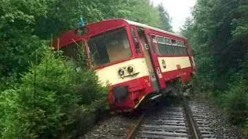 Vykolejený vlak u Hodkovic