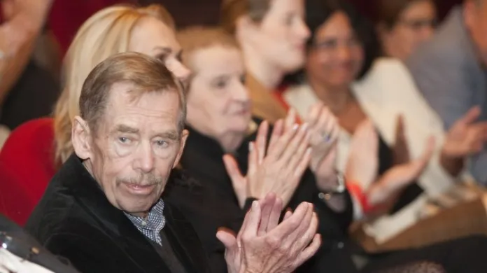 Václav Havel při oslavě svých 75. narozenin