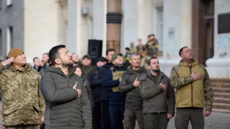 Prezident Zelenskyj v osvobozeném Chersonu