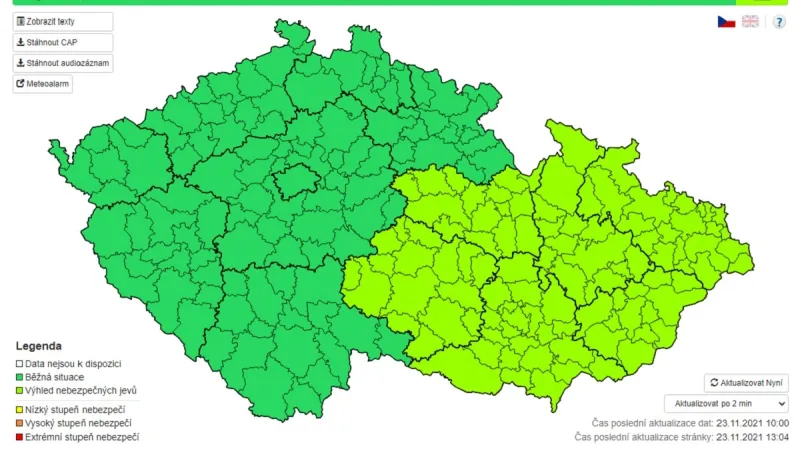 Výstraha kvůli novému sněhu bude zřejmě vydána na pátek