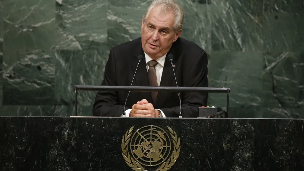 Miloš Zeman při projevu v OSN