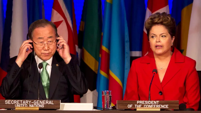 Pan Ki-mun a brazilská prezidentka Dilma Rousseffová