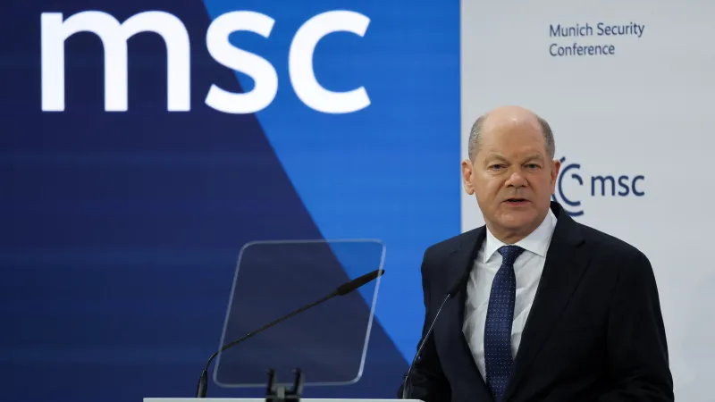 Olaf Scholz na bezpečnostní konferenci v Mnichově