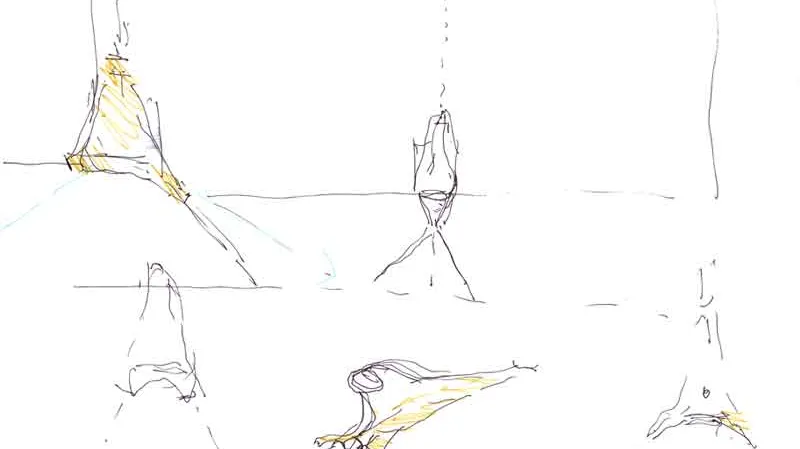 Skica J. Kaplického k blobu na Letné