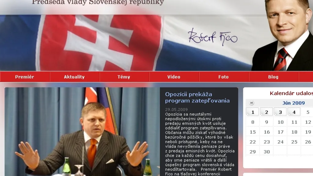 Internetové stránky Róberta Fica