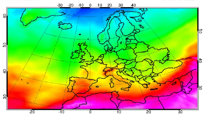 UV záření v Evropě