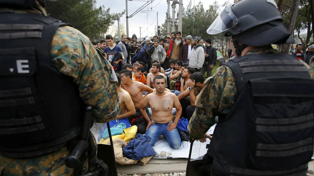Protest migrantů v Makedonii