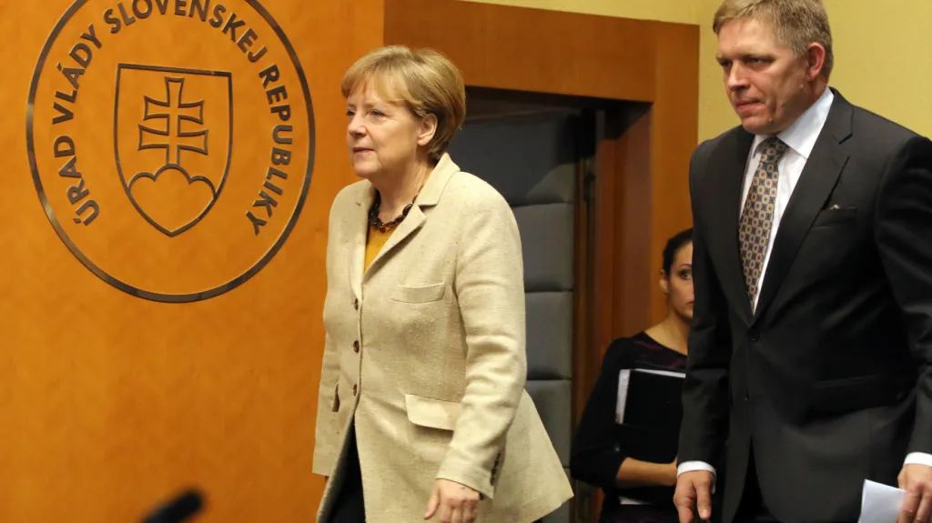 Angela Merkelová při návštěvě Slovenska