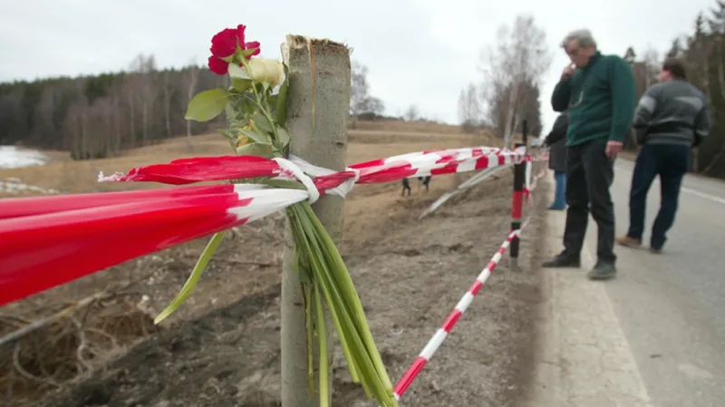 Místo tragické nehody několik dnů poté