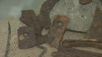 Železné předměty nalezené v kopci Klášťov ve Vizovických vrších