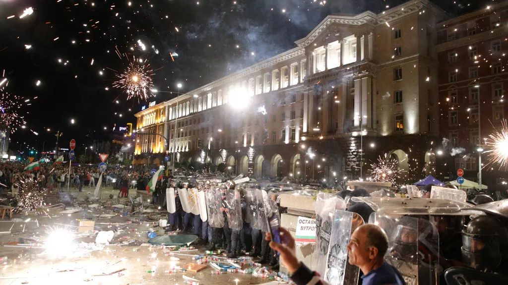 Středeční demonstrace před bulharským parlamentem