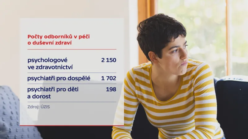 Počty odborníků v péči o duševní zdraví