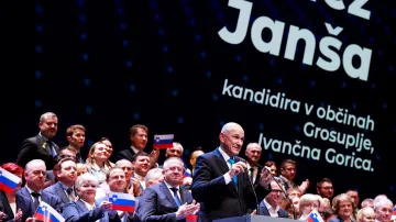Janez Janša na stranickém kongresu v Lublani (21. února 2026)