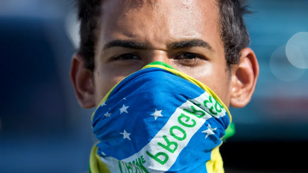 Brazilský demonstrant