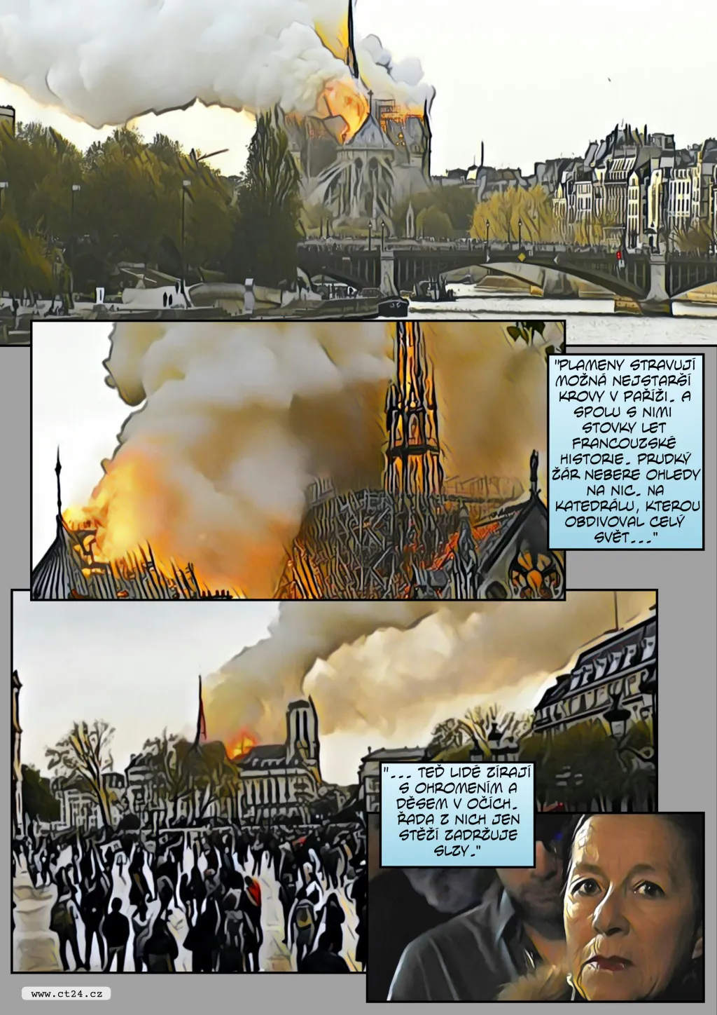 Komiks: Požár Notre-Dame