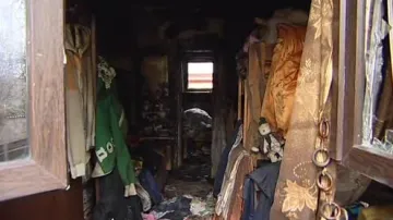 Vyhořelý dům v Maloměřicích
